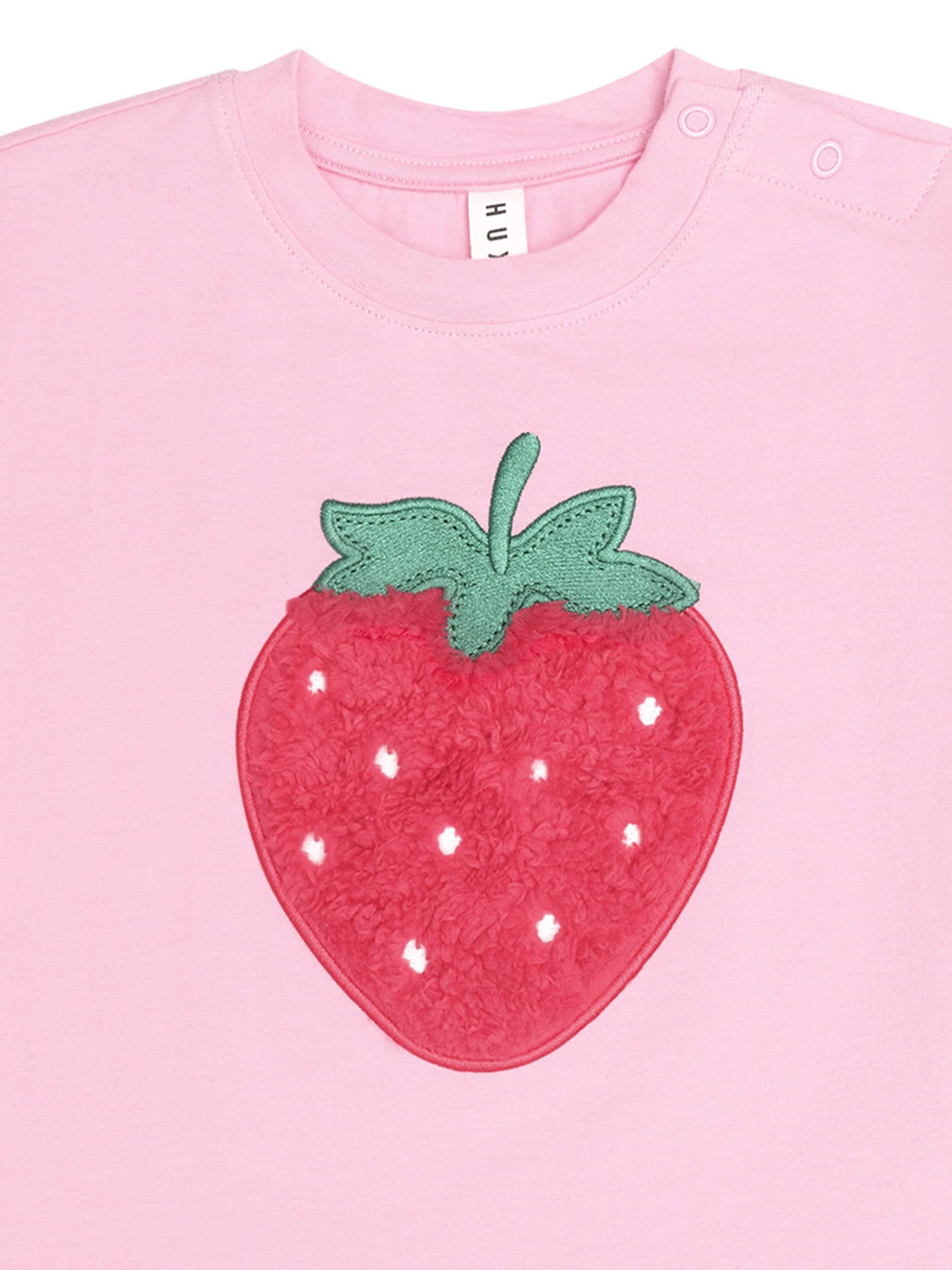 Huxbaby Girls Tee Furry Strawberry Slouchy Tee