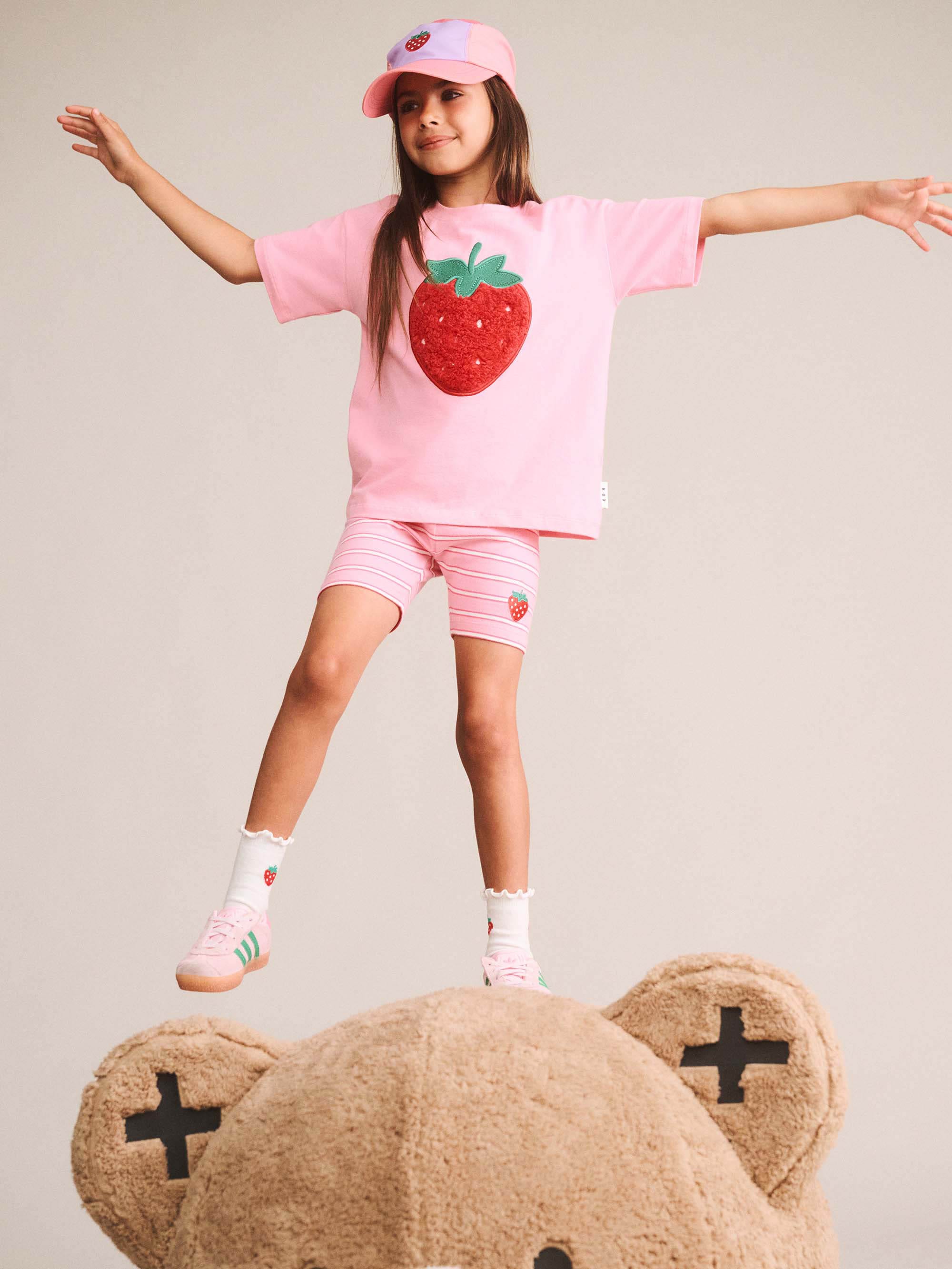 Huxbaby Girls Tee Furry Strawberry Slouchy Tee