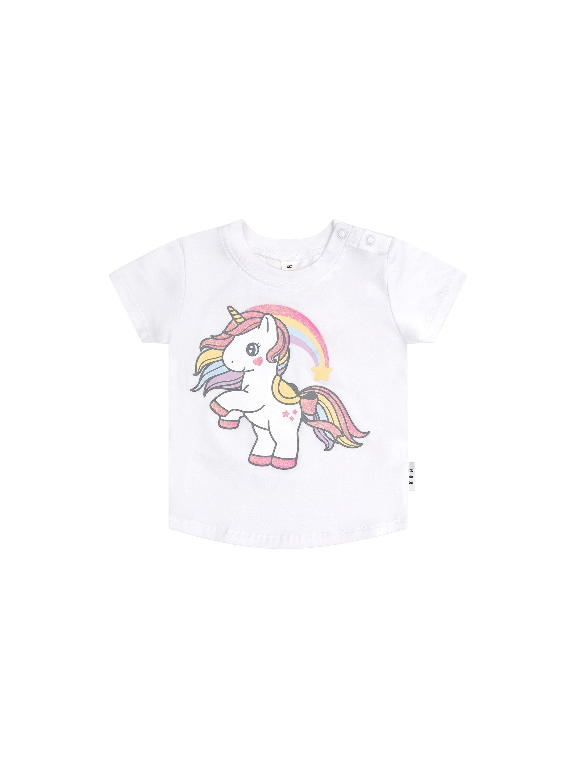 Huxbaby Girls Tee Rainbow Unicorn T-Shirt