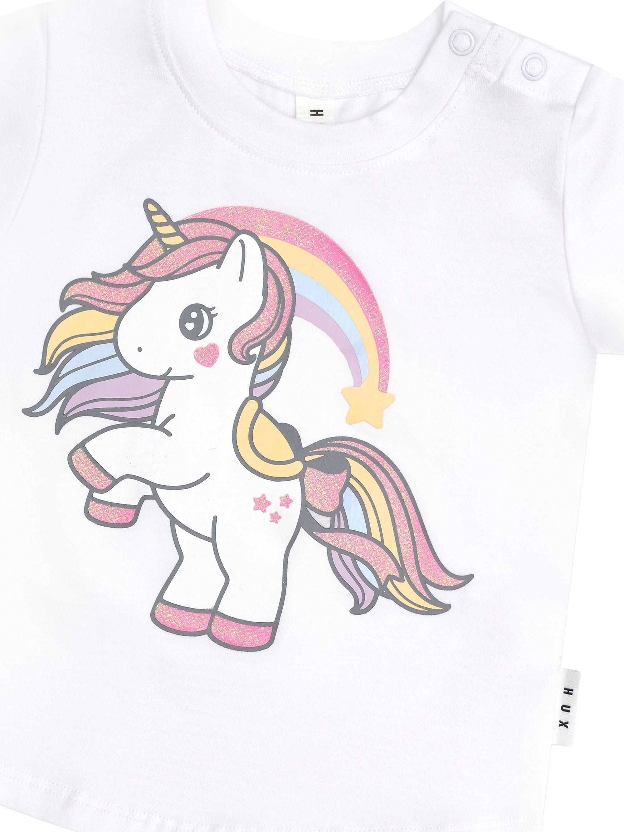 Huxbaby Girls Tee Rainbow Unicorn T-Shirt