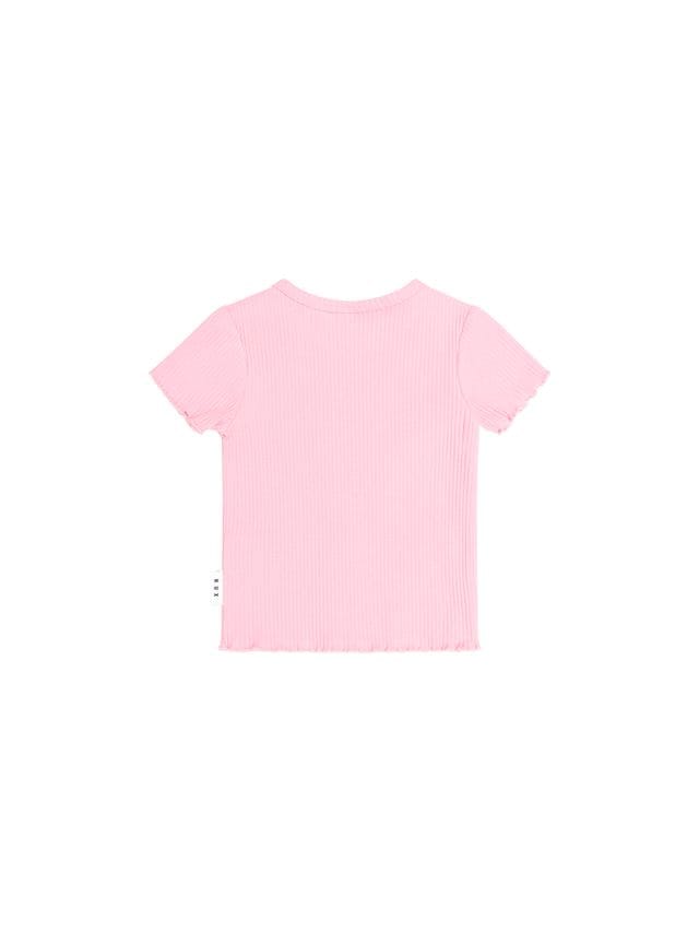 Huxbaby Girls Tee Strawberry Creme Rib Tee