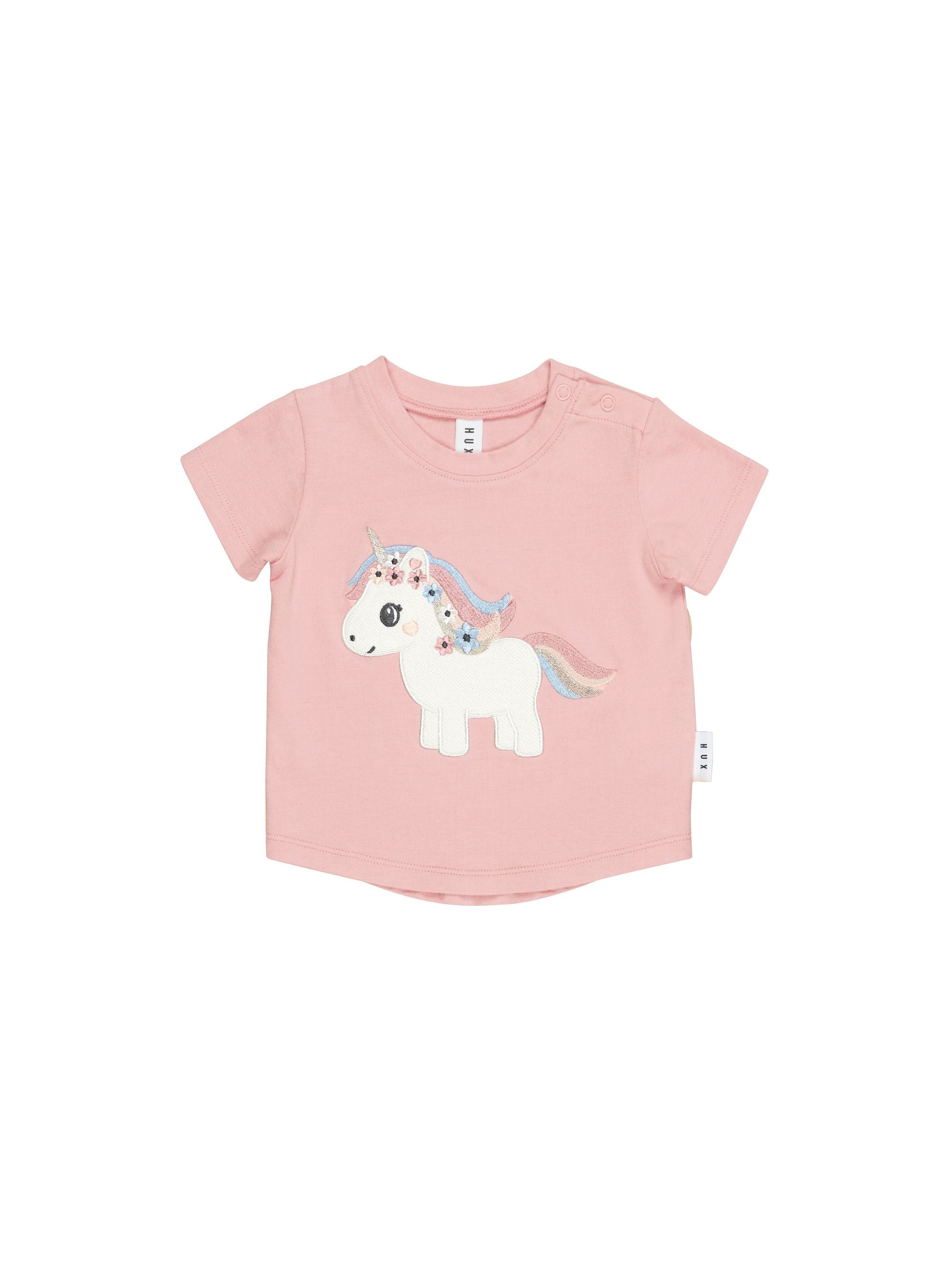 Huxbaby Girls Tee Unicorn Dusty Rose T-Shirt
