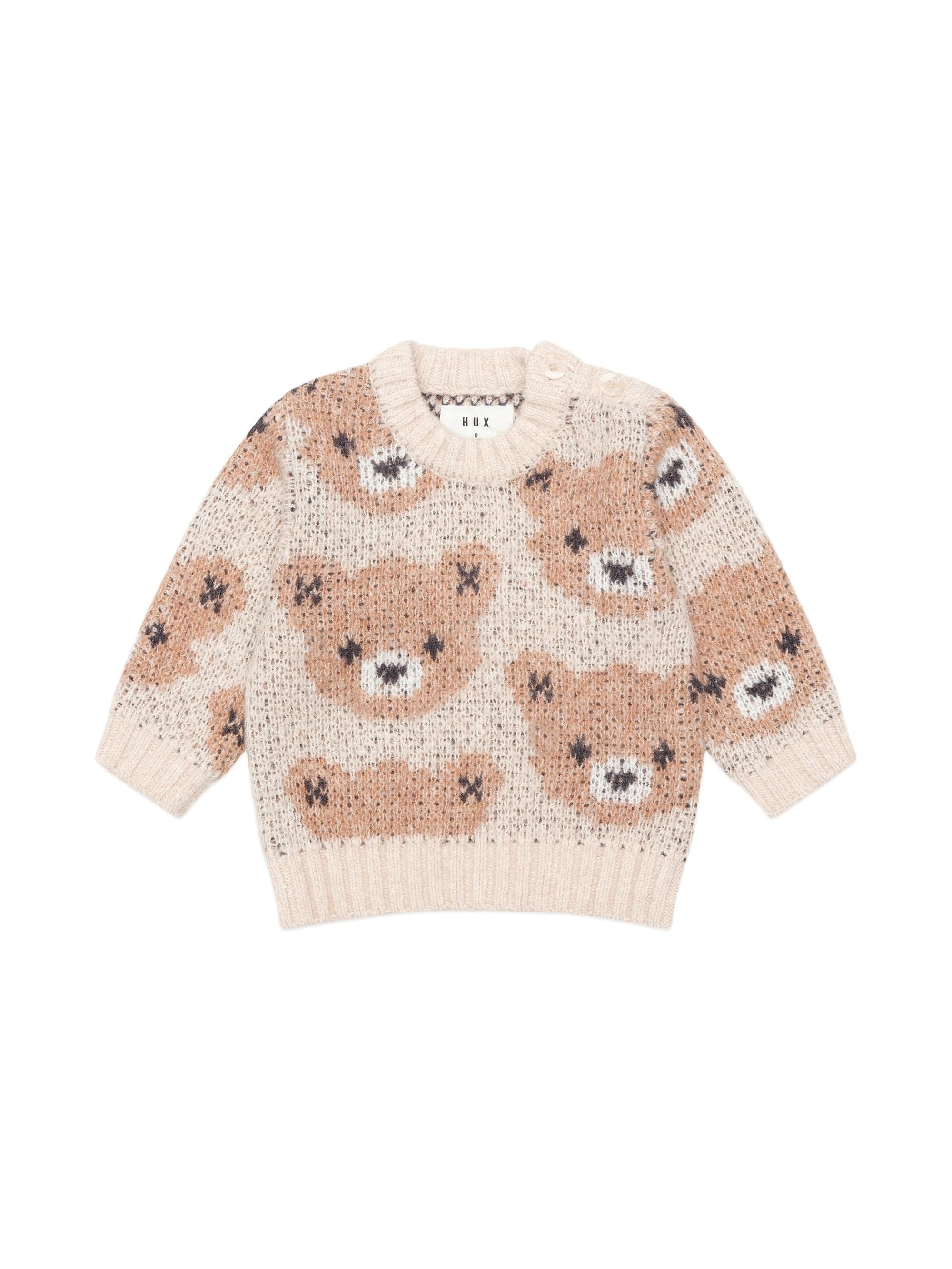 Huxbaby Unisex Jumper Ecru Huxbear Knit Jumper