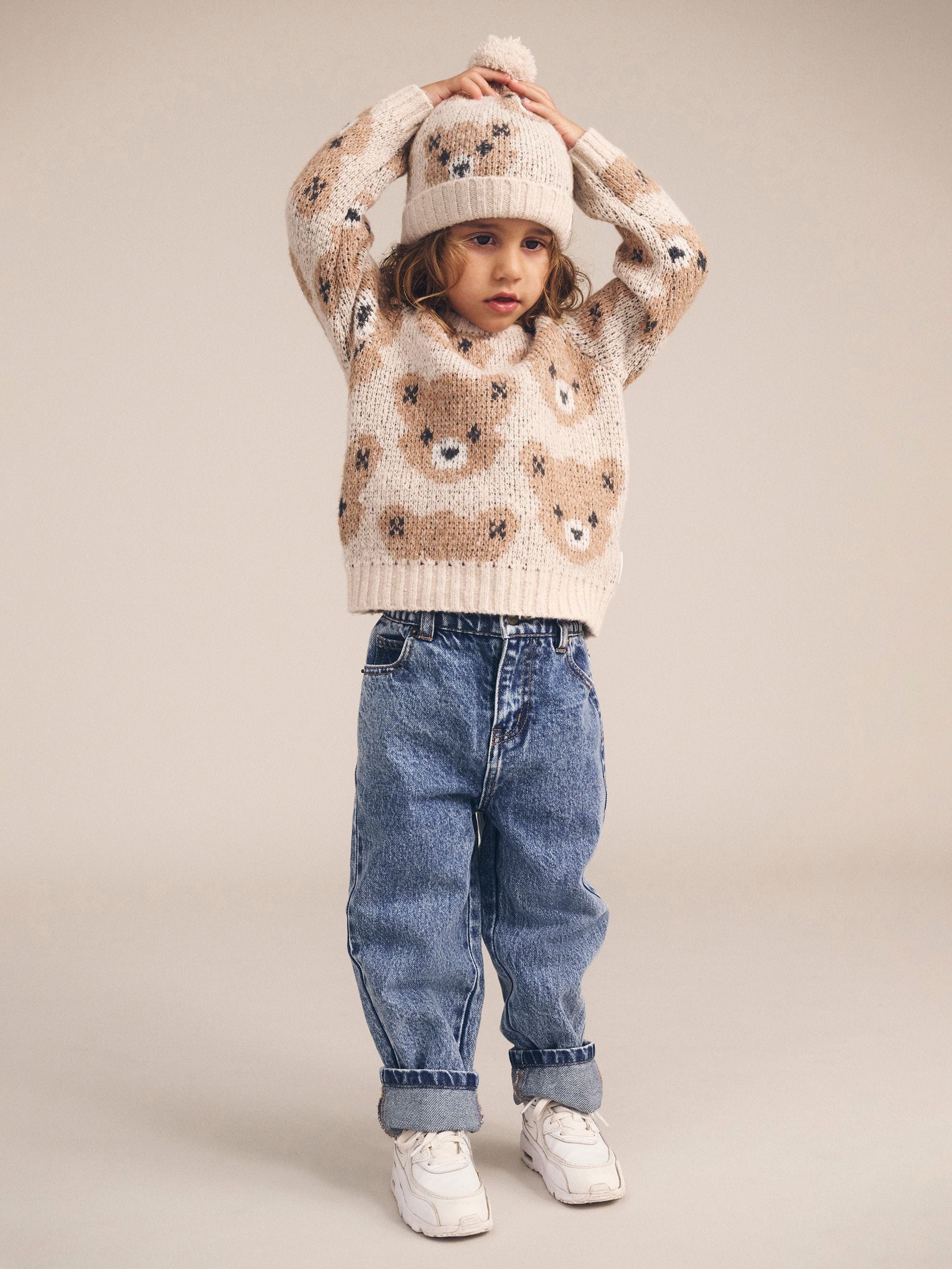 Huxbaby Unisex Jumper Ecru Huxbear Knit Jumper