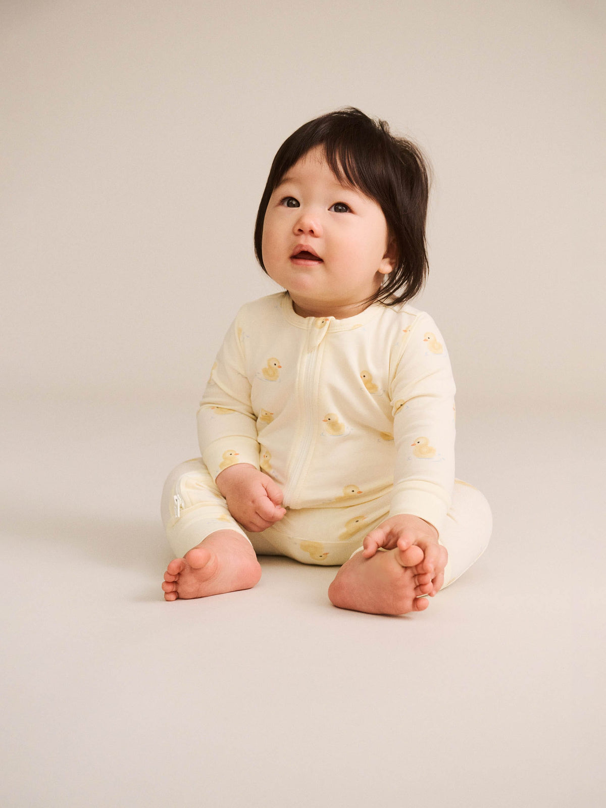 Huxbaby Unisex Onesie Rubber Ducky Zip Romper