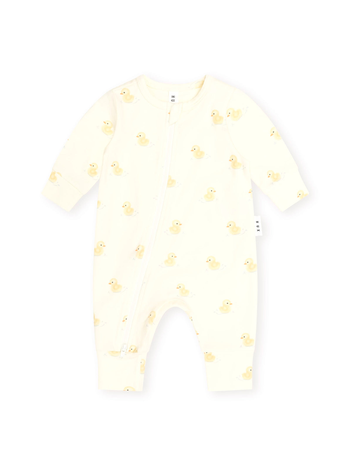 Huxbaby Unisex Onesie Rubber Ducky Zip Romper