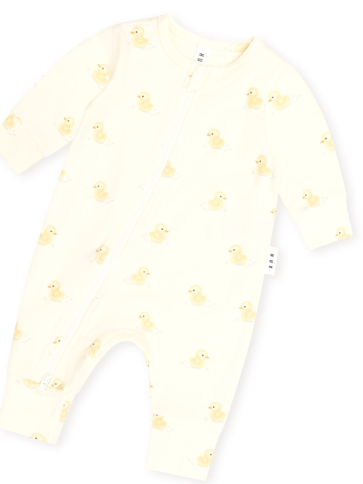 Huxbaby Unisex Onesie Rubber Ducky Zip Romper