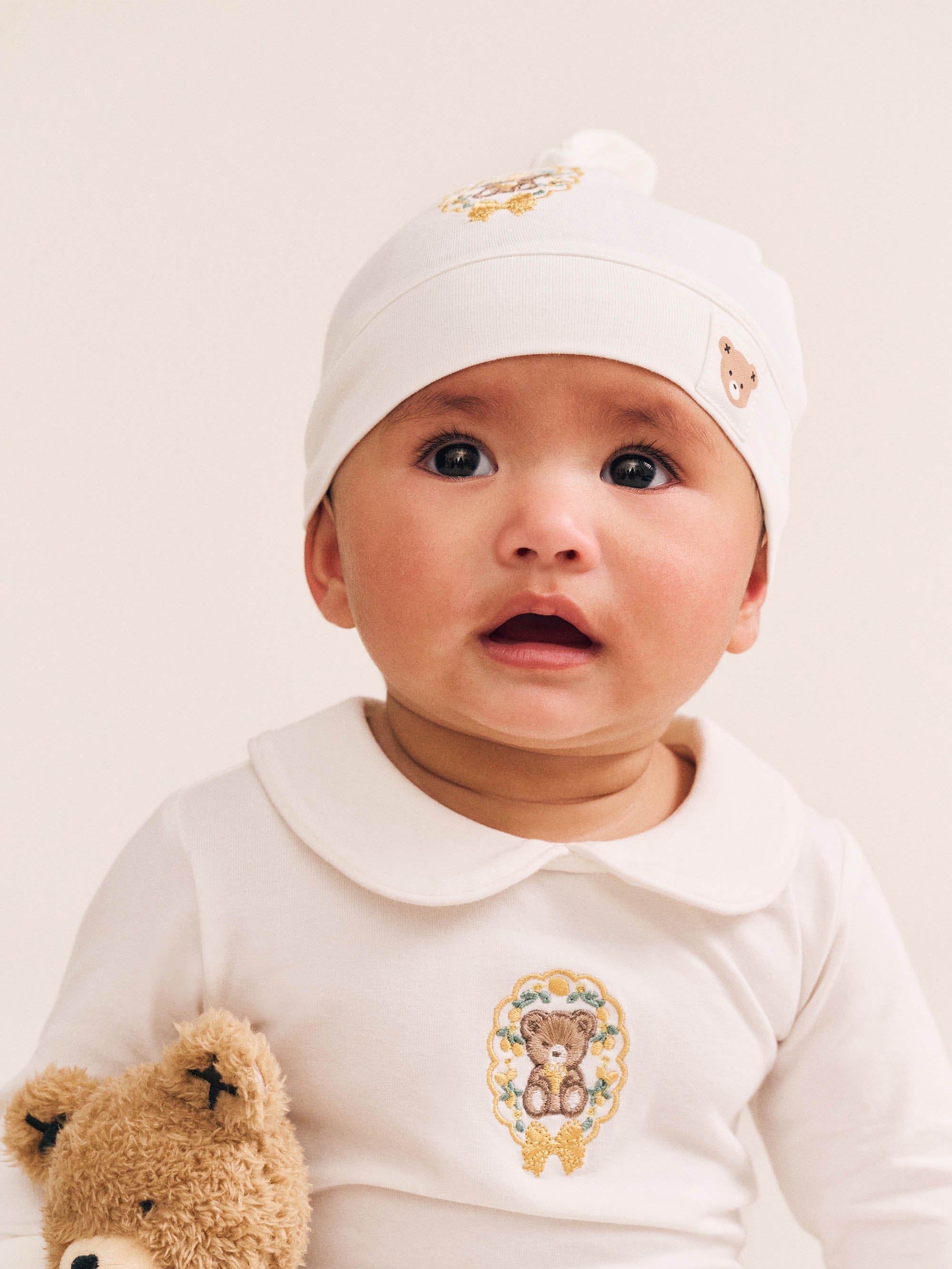 Huxbaby Unisex Outfit My First Hux Almond Milk 4pc Boucle Set