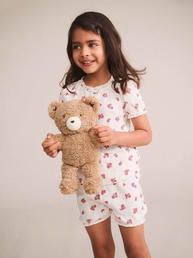 Huxbaby Unisex Sleepware 3Y Floral Pointelle Puff Sleeve PJs
