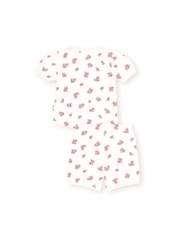 Huxbaby Unisex Sleepware Floral Pointelle Puff Sleeve PJs