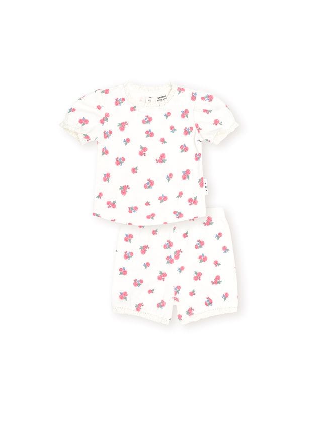 Huxbaby Unisex Sleepware Floral Pointelle Puff Sleeve PJs