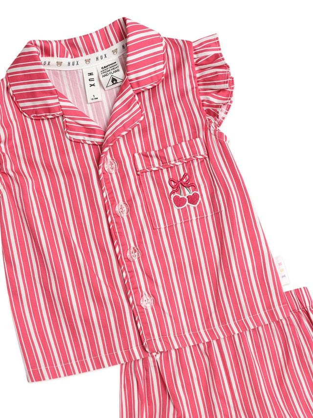 Huxbaby Unisex Sleepware Tis The Season Frill PJs Candy Cane