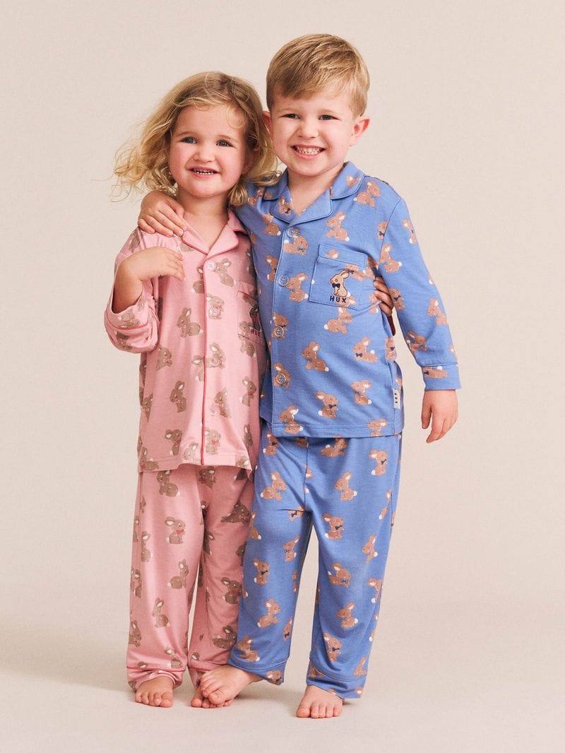 Huxbaby Unisex Sleepware Vintage Blue Bunny PJ Set