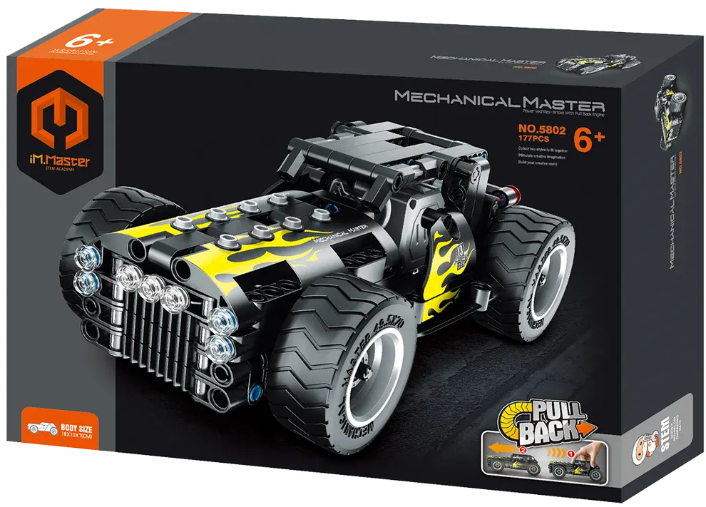 iM.Master Toys Pull Back Car Yellow Flame