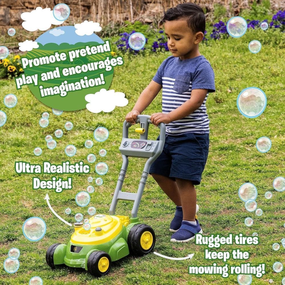 John Deere Toys Bubble and Go Mower