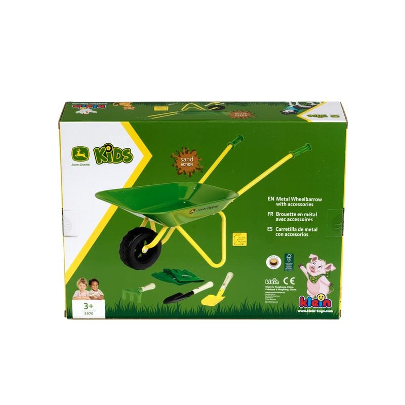John Deere Toys Metal Wheelbarrow & Gloves