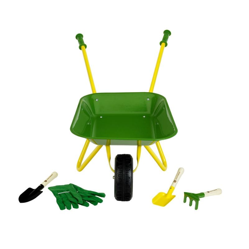 John Deere Toys Metal Wheelbarrow & Gloves