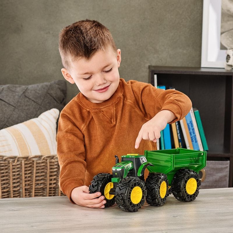 John Deere Toys Monster Treads Tractor & Wagon