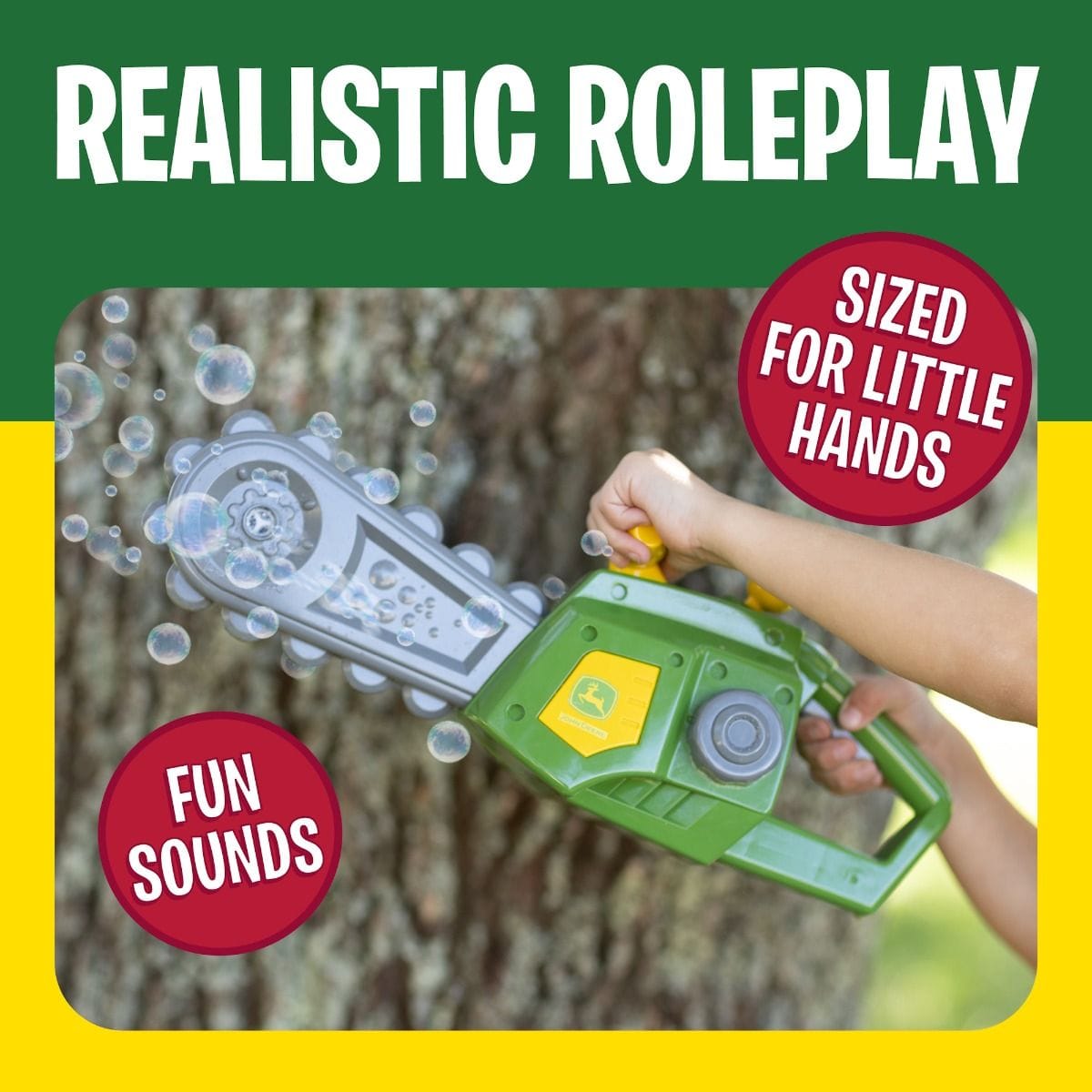 John Deere Toys Motorised Bubble Chainsaw