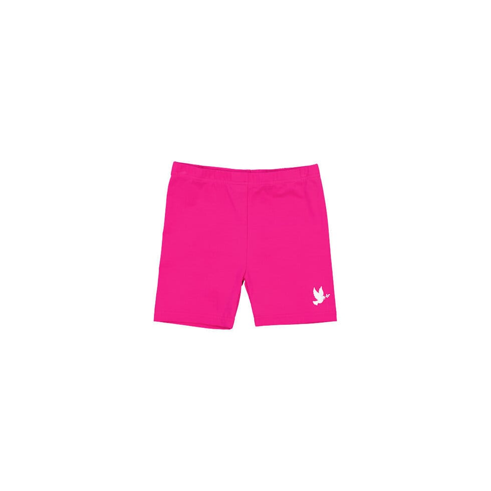 Girls' fuchsia bike shorts by Kissed By Radicool, comfortable and vibrant bottoms for active wear.
