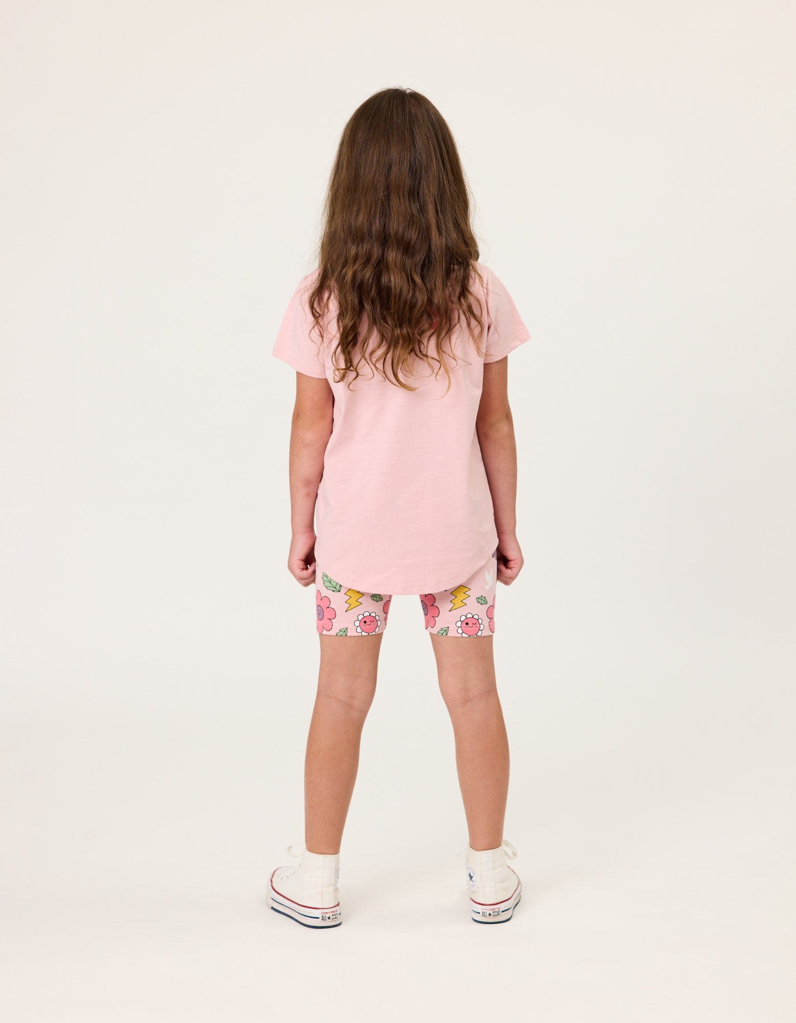Kissed By Radicool Girls Bottoms Bike Short in Smiley Flowers