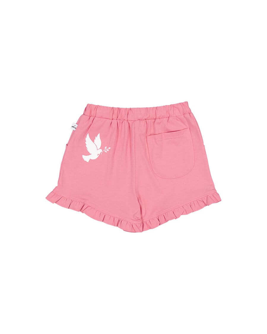 Kissed By Radicool Girls Bottoms Frill Short in Petal Pink