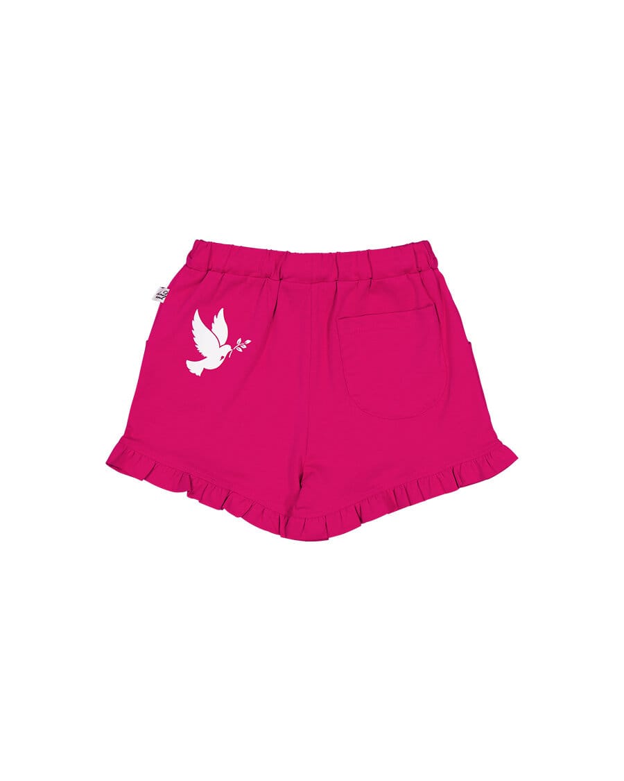 Kissed By Radicool Girls Bottoms Frill Short in Raspberry Pink
