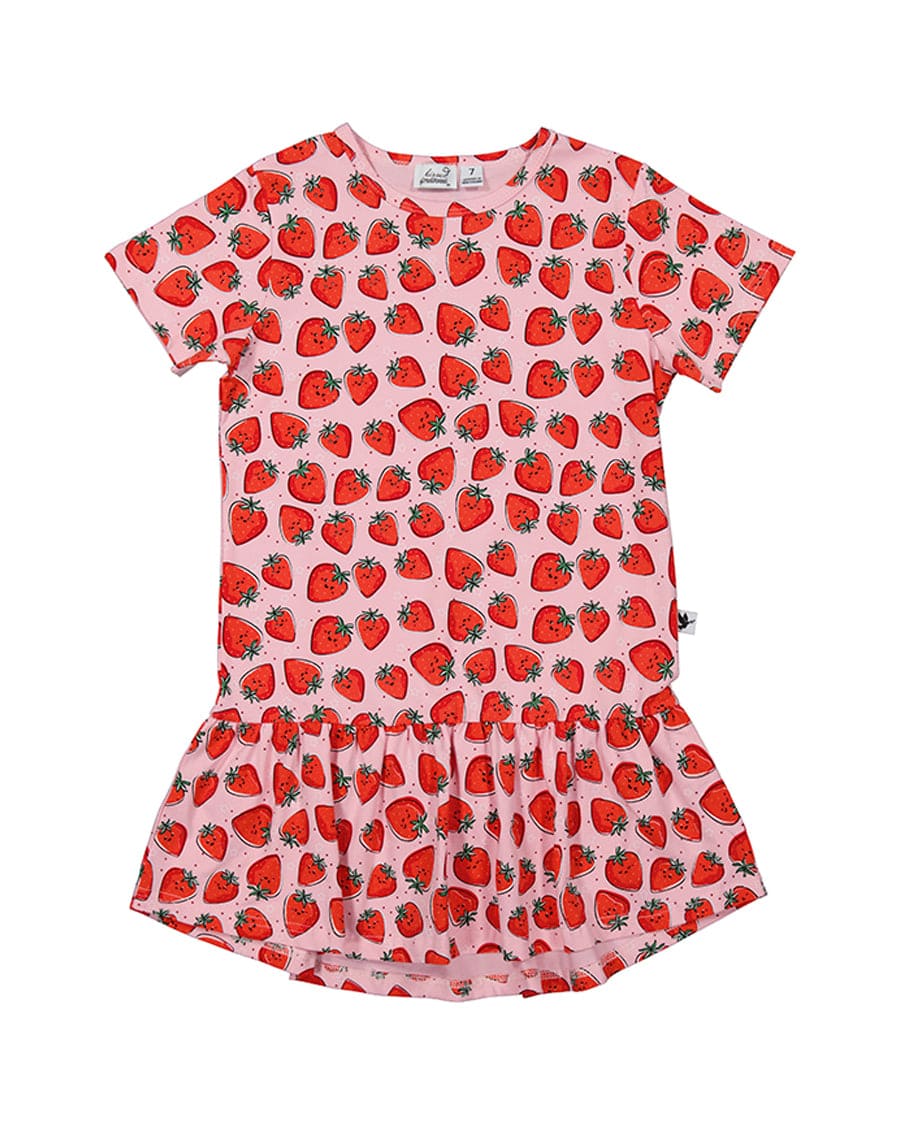 Kissed By Radicool Girls Dress 2Y Strawberry Crush Dress