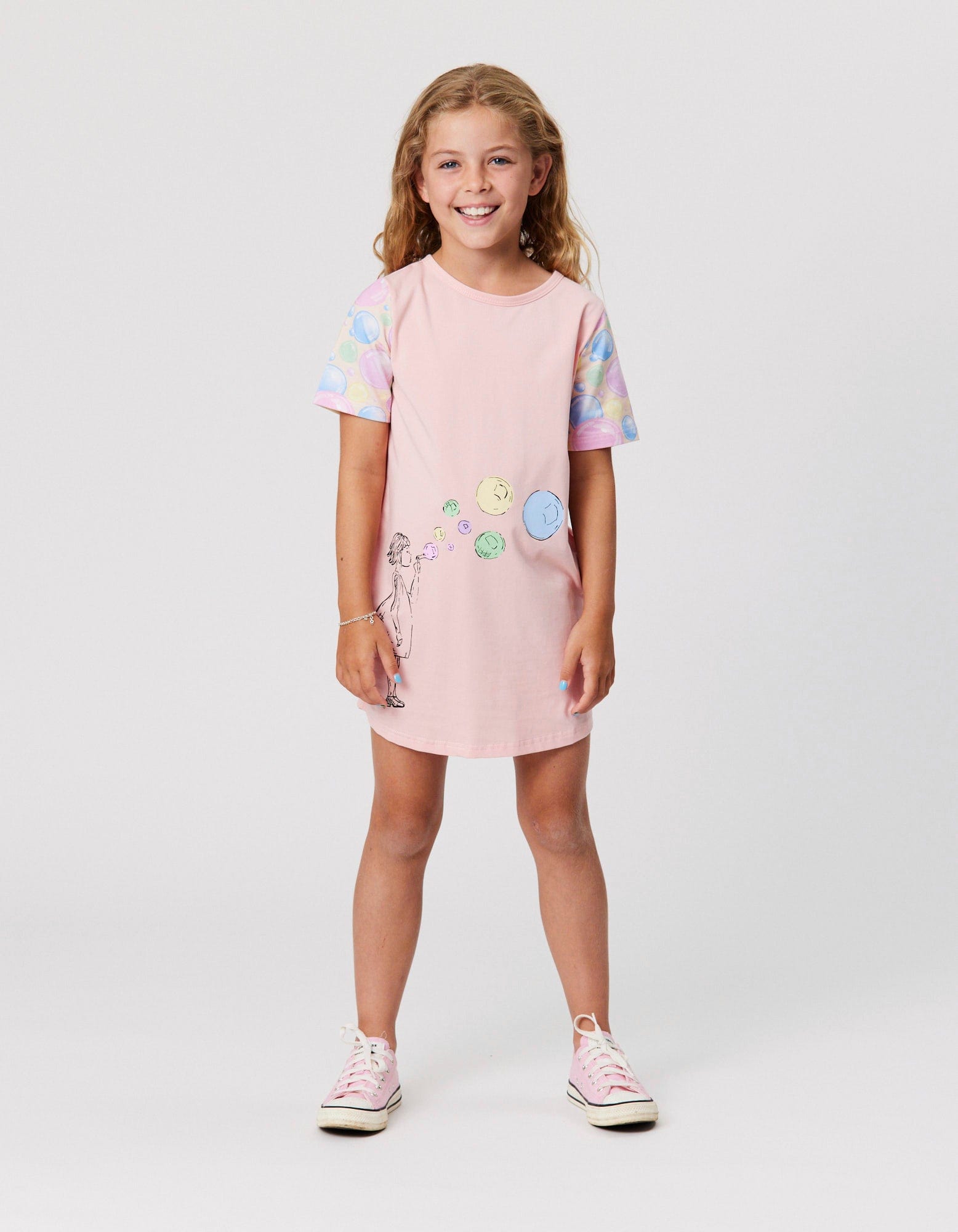 Kissed By Radicool Girls Dress Bubbly Skater Tee Dress