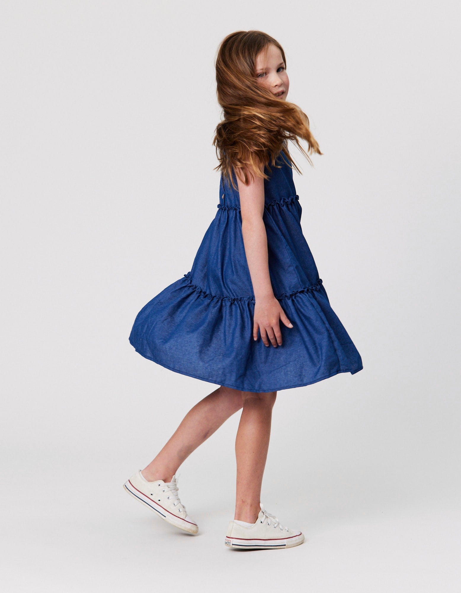 Kissed By Radicool Girls Dress Chambray Jasmine Dress