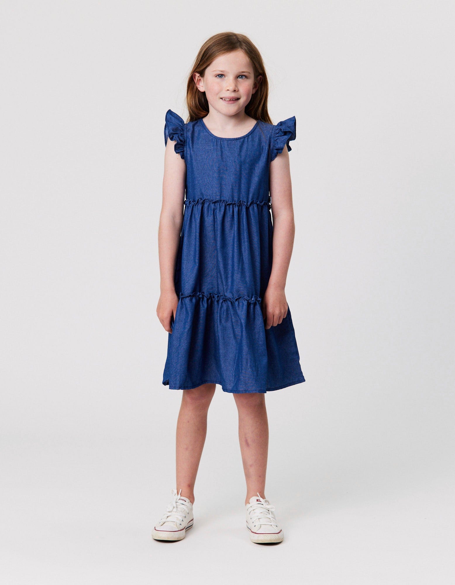 Kissed By Radicool Girls Dress Chambray Jasmine Dress