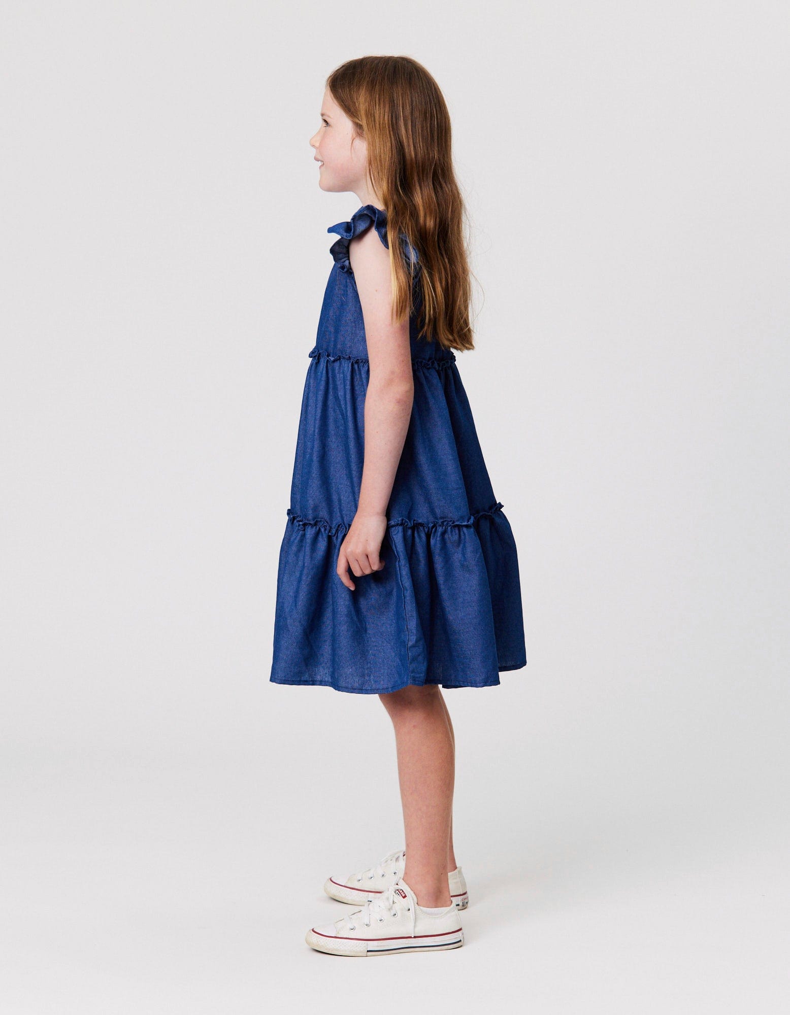 Kissed By Radicool Girls Dress Chambray Jasmine Dress