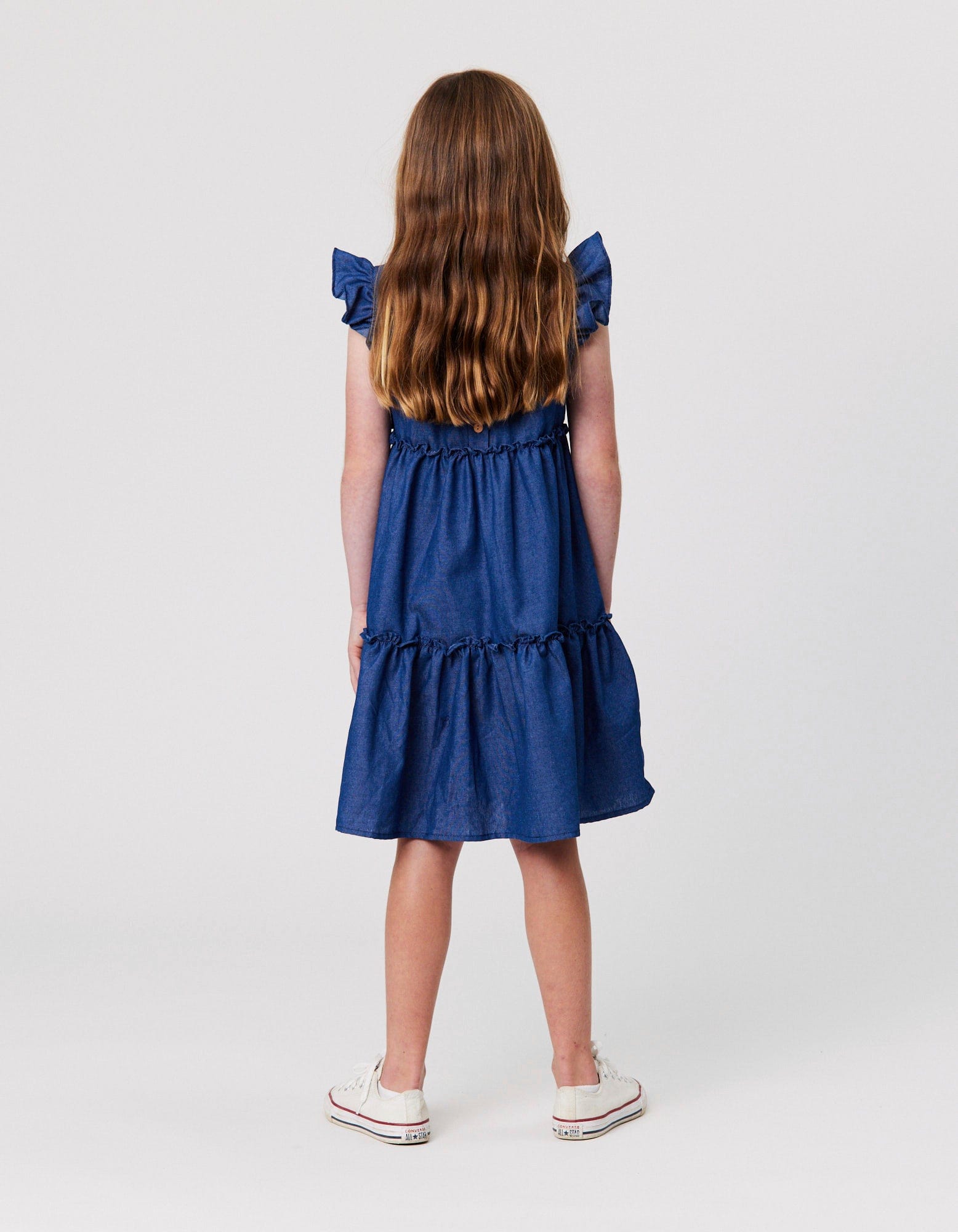 Kissed By Radicool Girls Dress Chambray Jasmine Dress