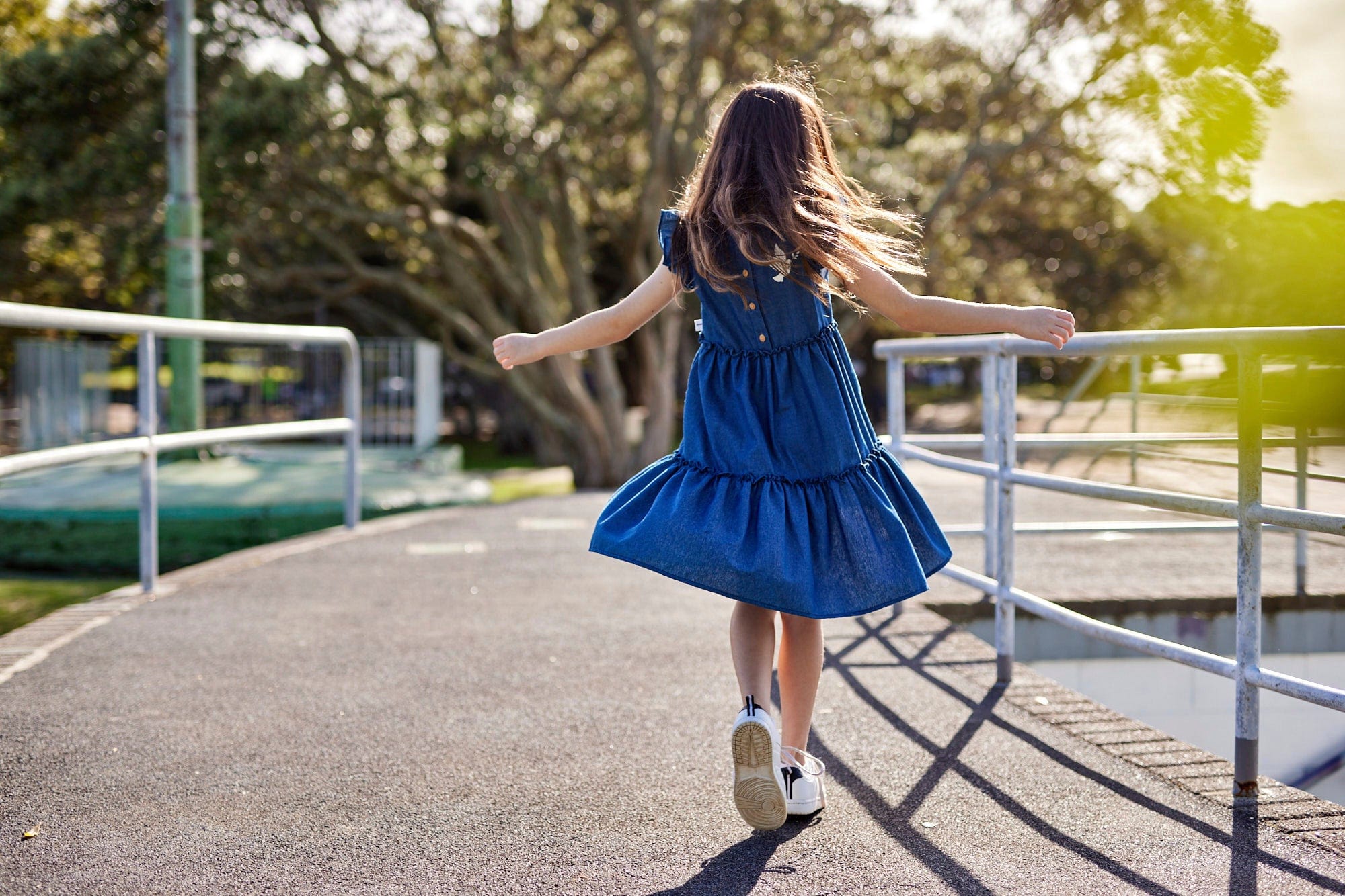 Kissed By Radicool Girls Dress Chambray Jasmine Dress