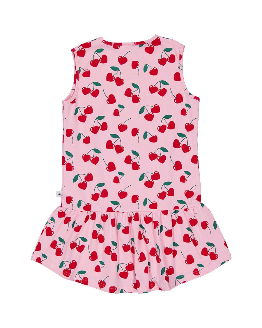 Kissed By Radicool Girls Dress Cherries Sleeveless Frill Dress
