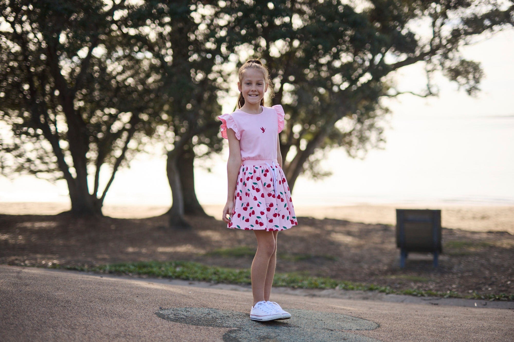 Kissed By Radicool Girls Dress Cherry Love Twirl Dress