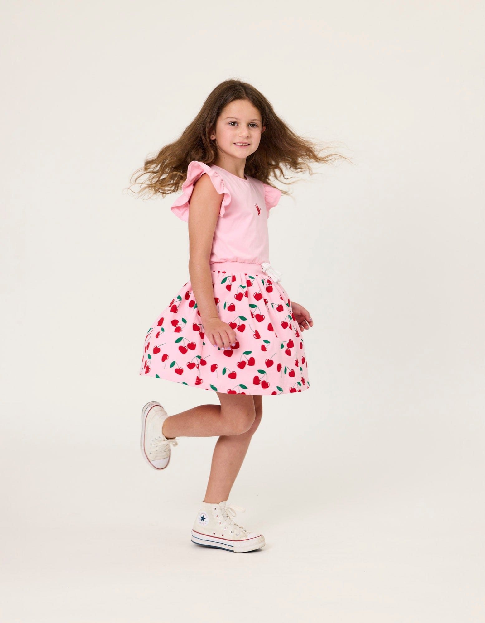Kissed By Radicool Girls Dress Cherry Love Twirl Dress