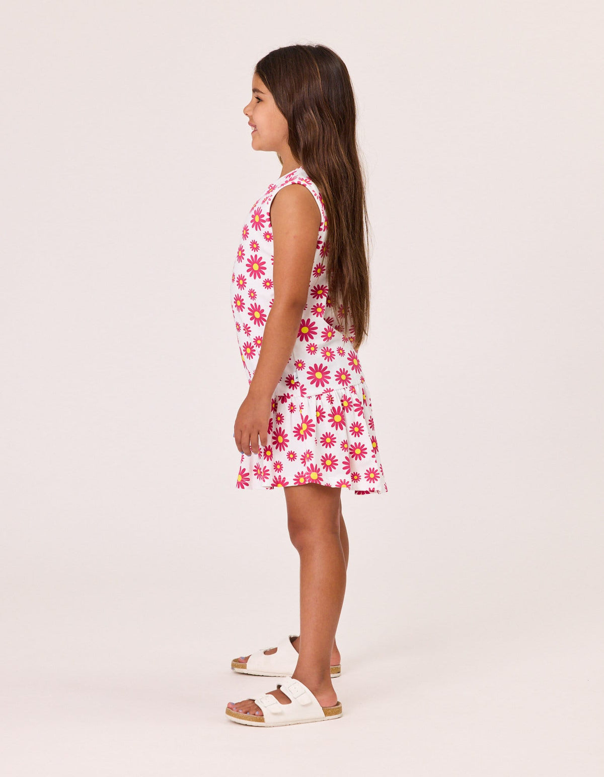 Kissed By Radicool Girls Dress Daisies Sleeveless Frill Dress
