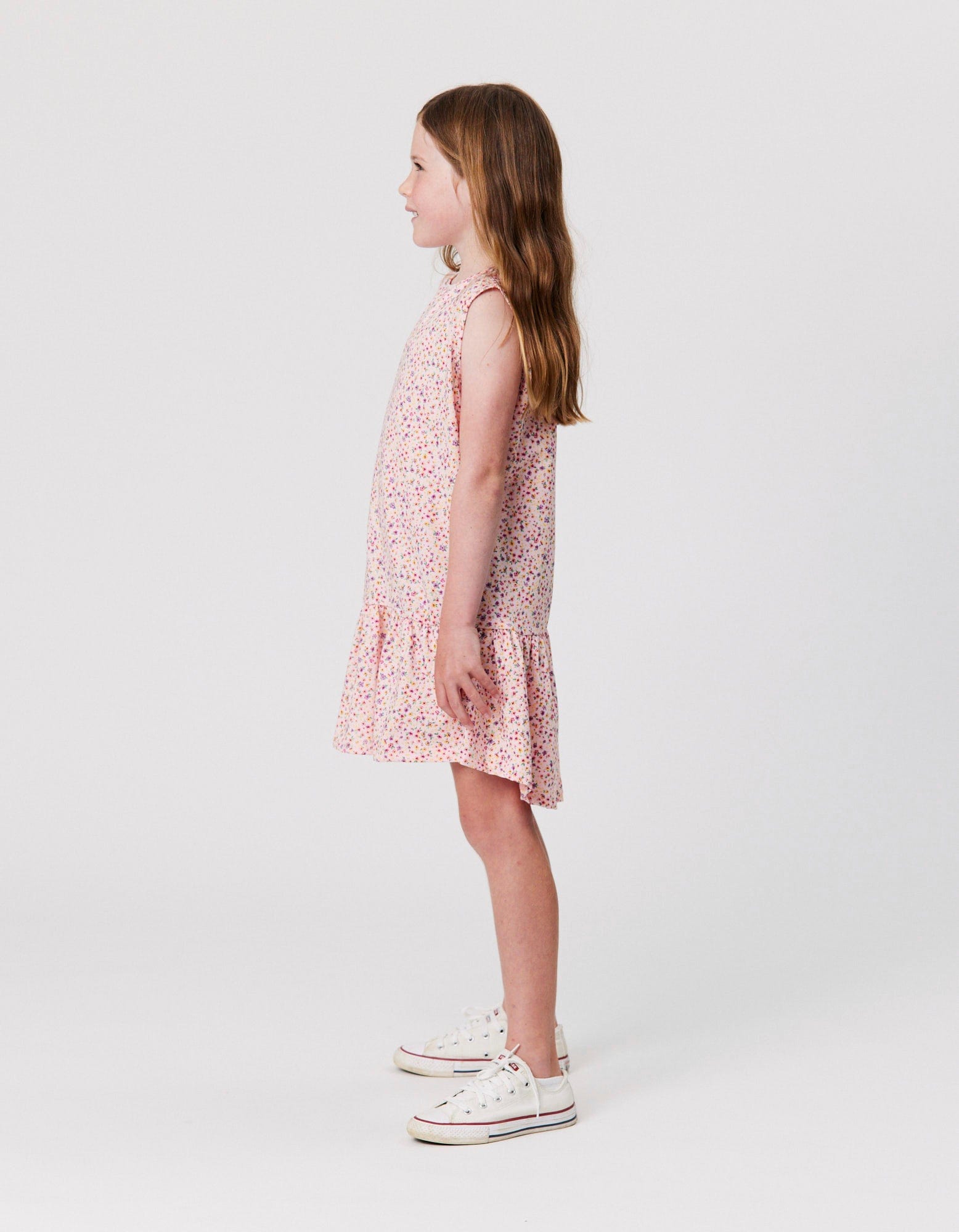 Kissed By Radicool Girls Dress Ditsy Floral Sleeveless Frill Dress