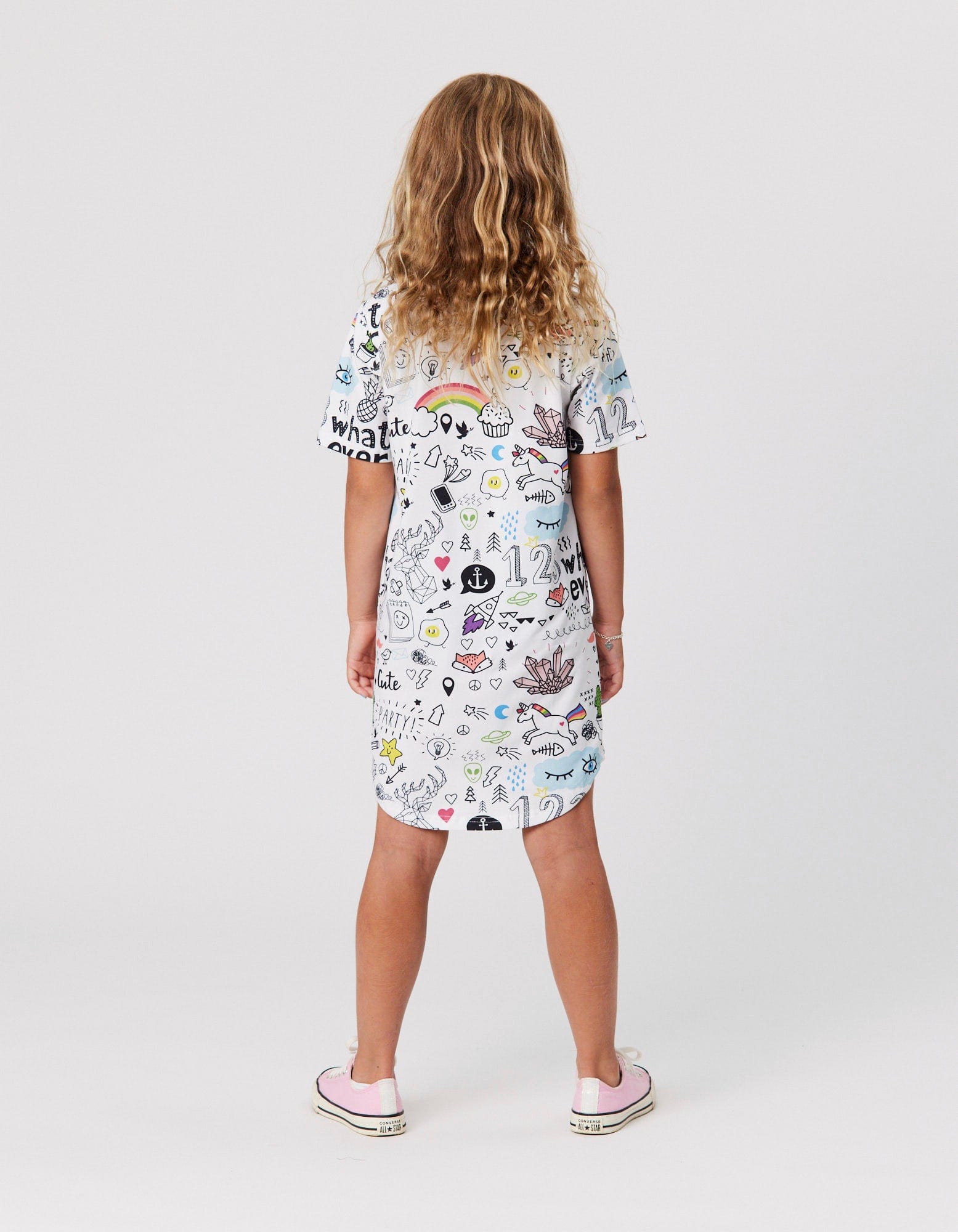 Kissed By Radicool Girls Dress Doodle Skater Tee Dress