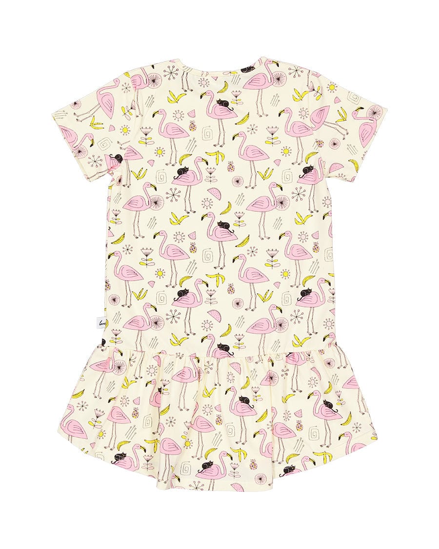 Kissed By Radicool Girls Dress Flamingoes Frill Dress