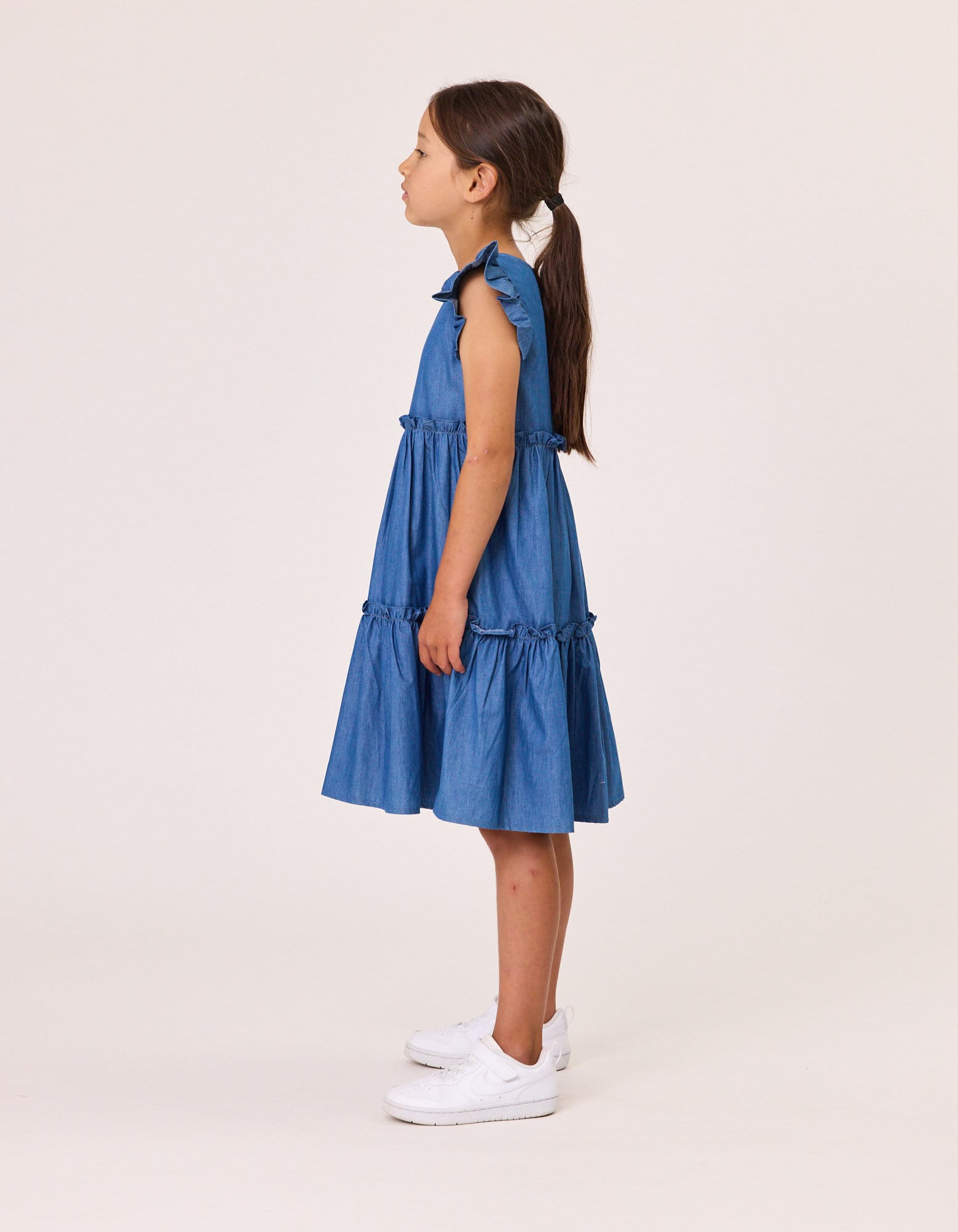 Kissed By Radicool Girls Dress Jasmine Dress in Chambray