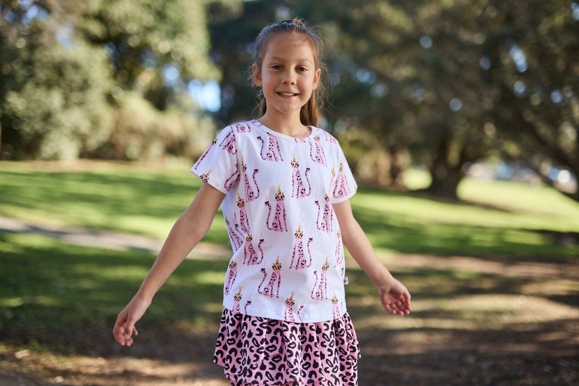 Kissed By Radicool Girls Dress Leopard Rara Skirt