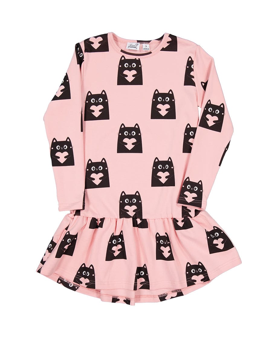 Kissed By Radicool Girls Dress Love Cats Frill Dress