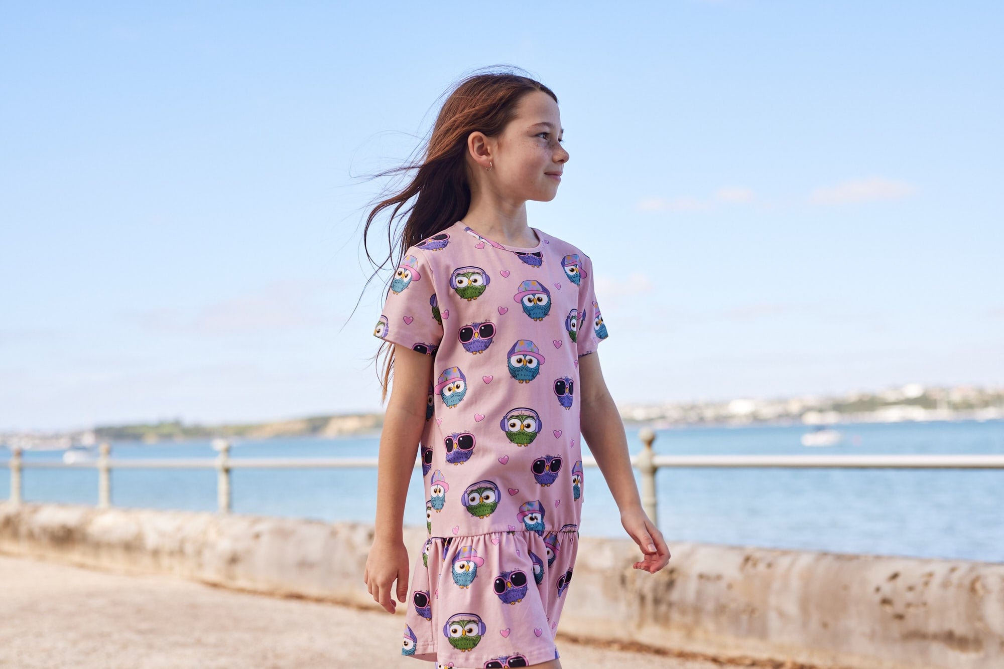 Kissed By Radicool Girls Dress Owl Love Frill Dress