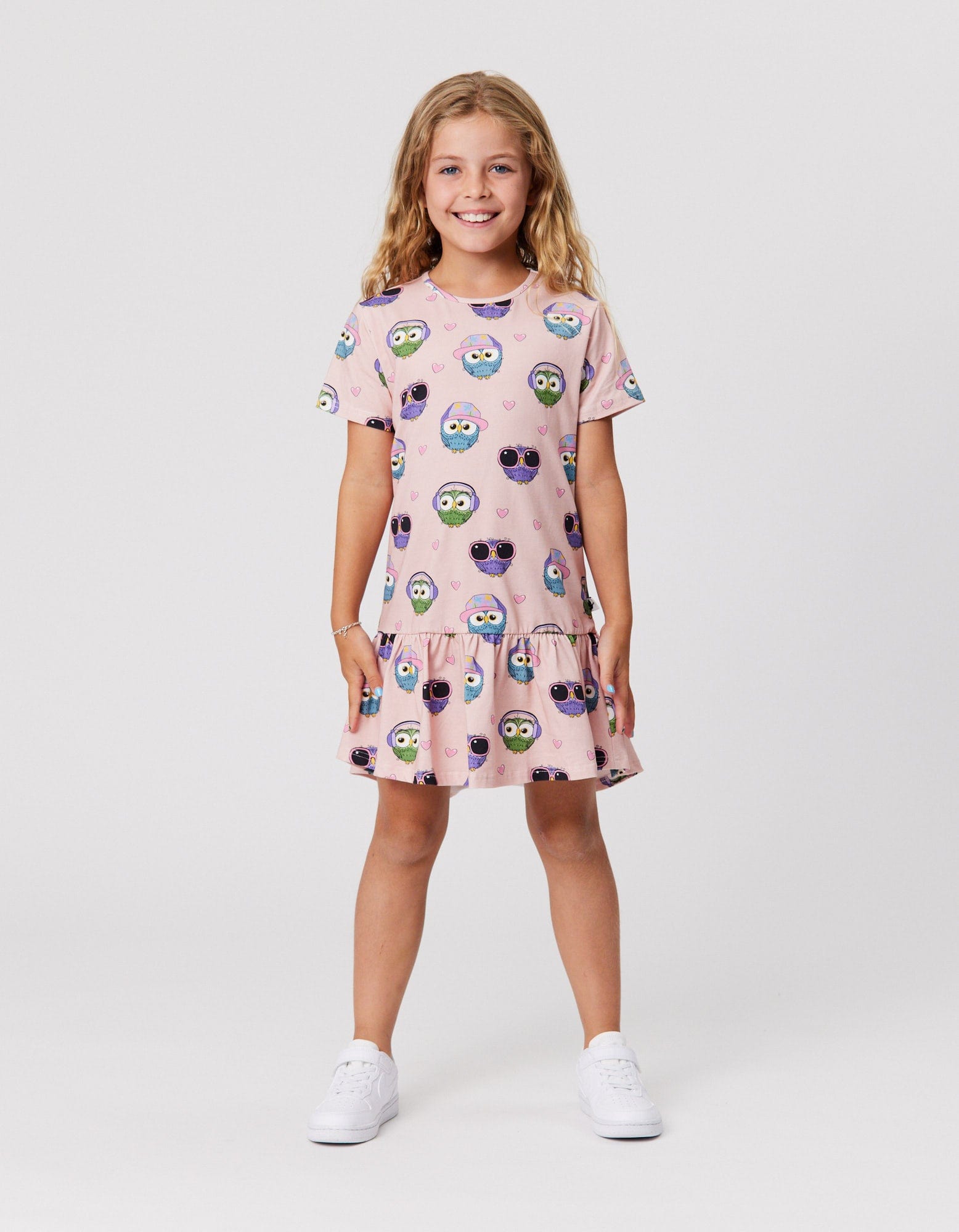 Kissed By Radicool Girls Dress Owl Love Frill Dress