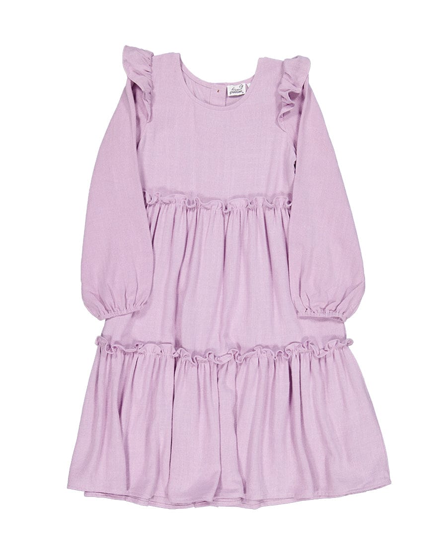 Kissed By Radicool Girls Dress Ruffle Dress in Mauve