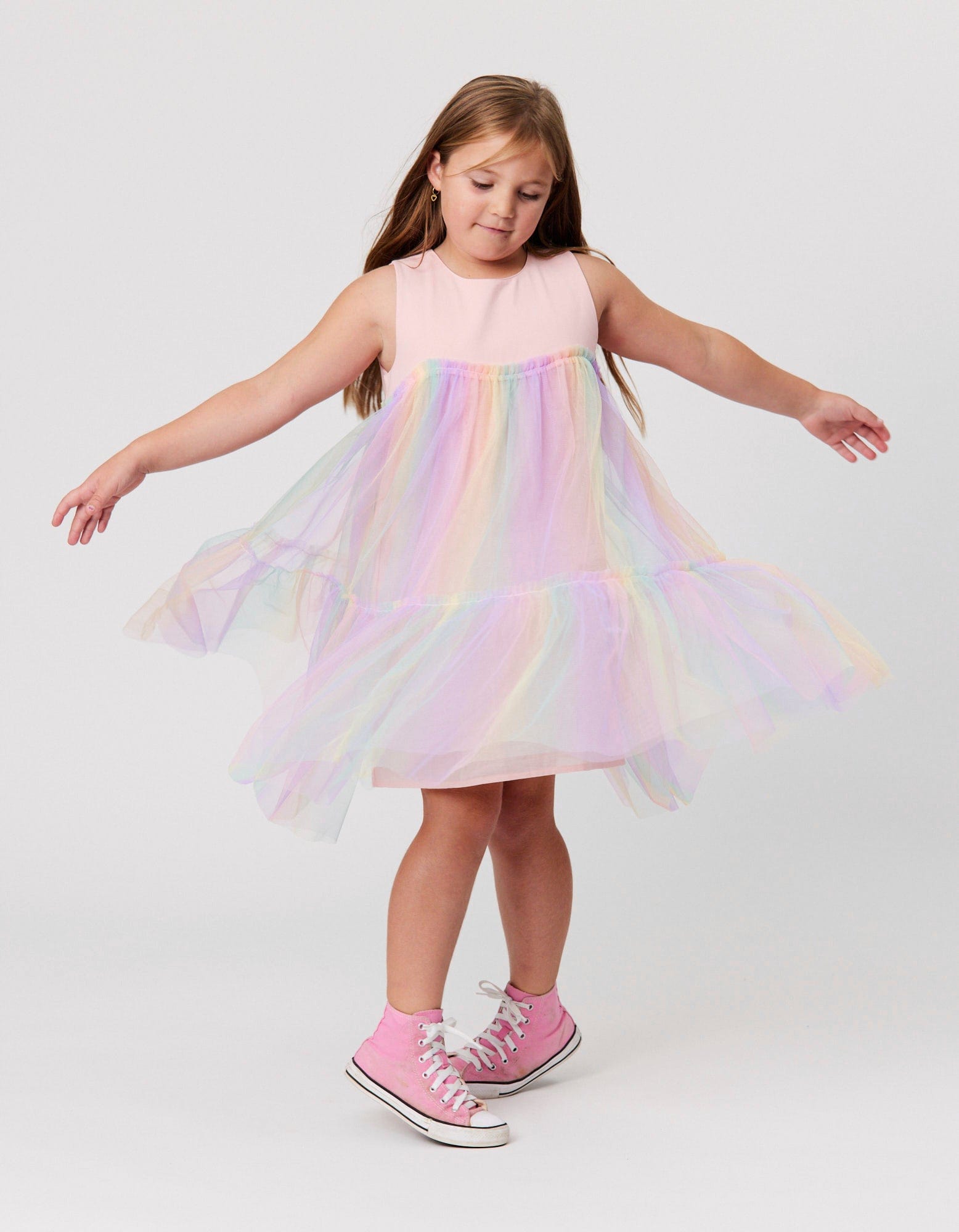 Kissed By Radicool Girls Dress Sherbet Rainbow Princess Dress