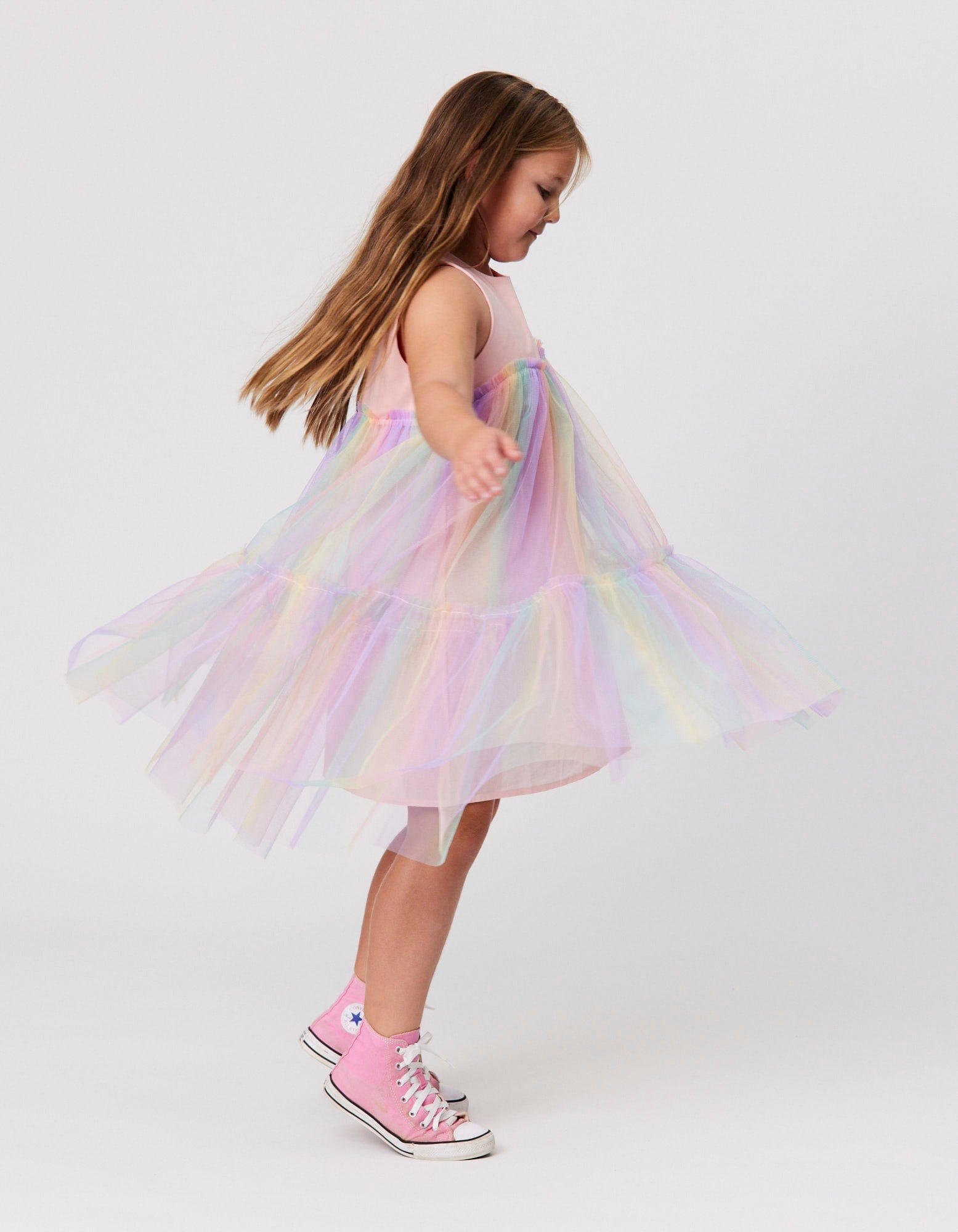 Kissed By Radicool Girls Dress Sherbet Rainbow Princess Dress