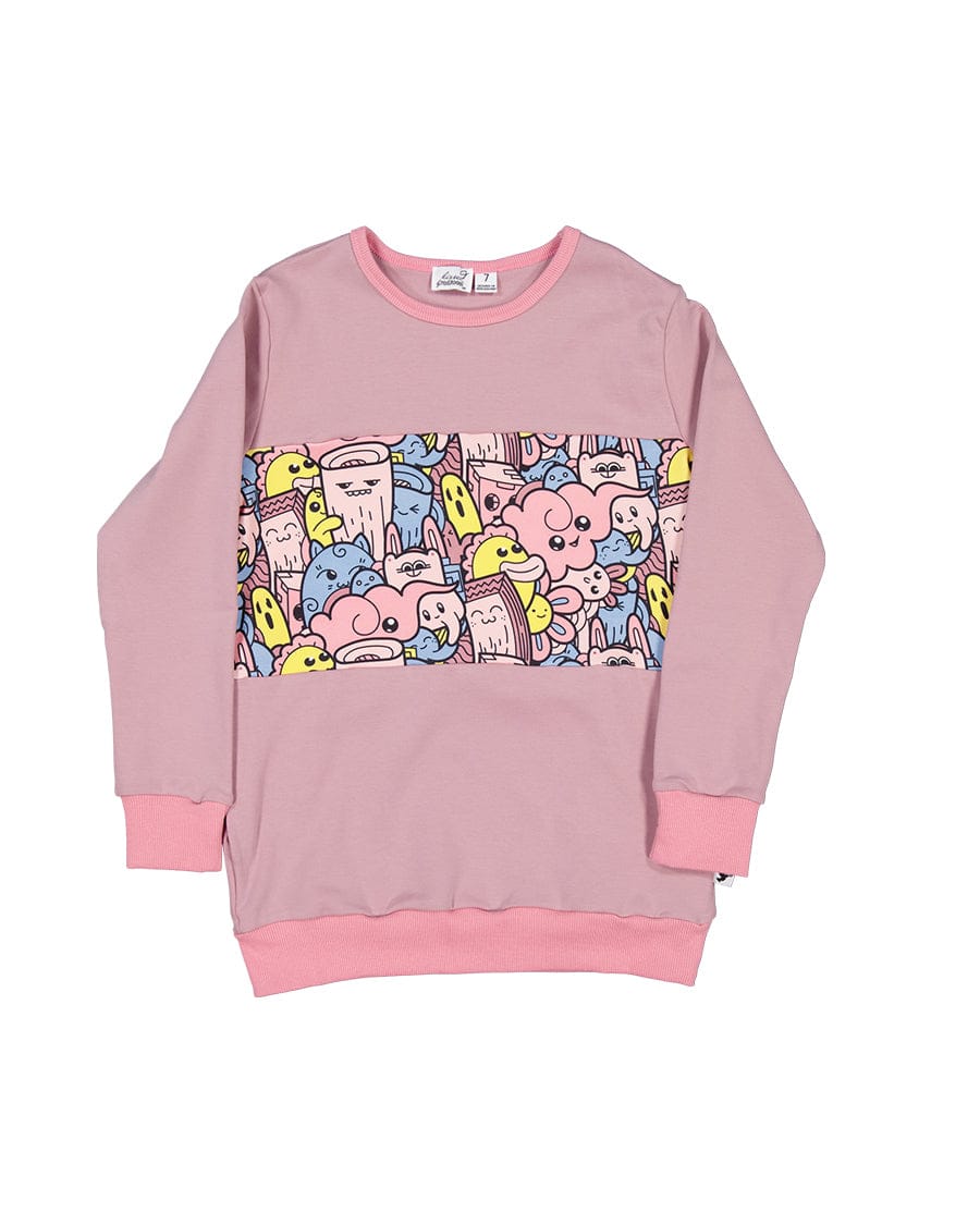 Kissed By Radicool Girls Jumper Critters Longline Crew